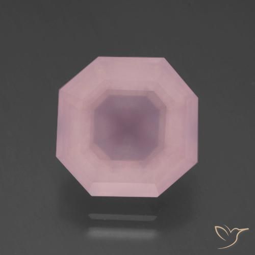 Quartz rose rose naturelle taille émeraude, 6,75 ct, transparent