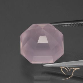 Quartz rose Rose bubblegum naturelle Octogone / coupe Émeraude, 9.02 ct, Transparent