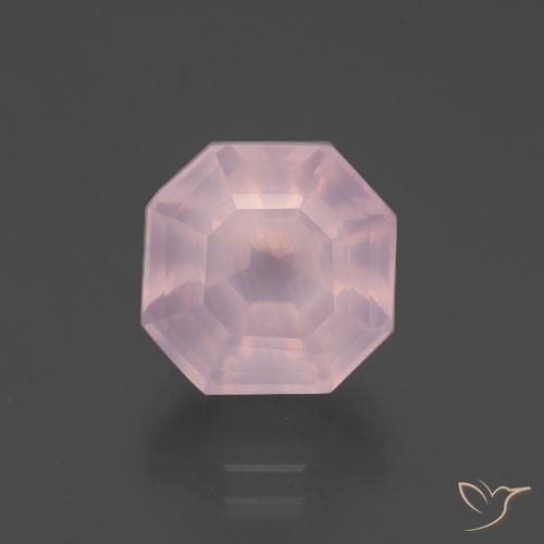 6.34ct Naturel Rose bubblegum Quartz Rose, Taille émeraude, Transparent
