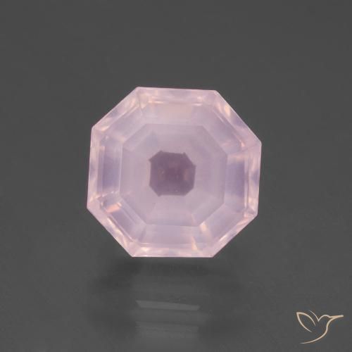 6.47ct Naturel Rose bubblegum Quartz Rose, Taille émeraude, Transparent