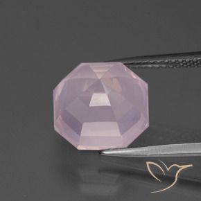 Quartz rose Rose bubblegum naturelle Octogone / coupe Émeraude, 6.47 ct, Transparent