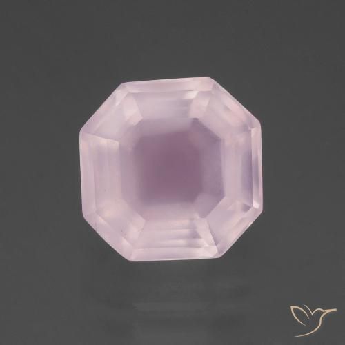 7.58ct Naturel Rose bubblegum Quartz Rose, Taille émeraude, Transparent