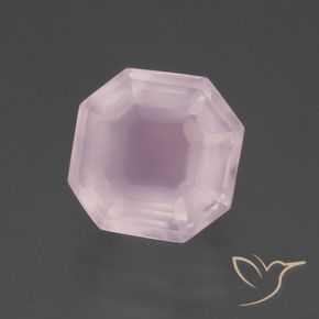 Quartz rose Rose bubblegum naturelle Octogone / coupe Émeraude, 7.58 ct, Transparent