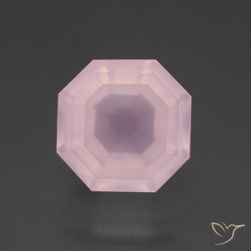 7.76ct Naturel Rose bubblegum Quartz Rose, Taille émeraude, Transparent