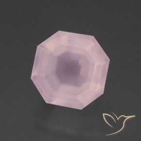Quartz rose Rose bubblegum naturelle Octogone / coupe Émeraude, 7.76 ct, Transparent