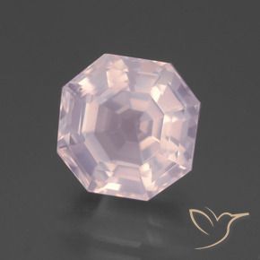 Quartz rose Rose bubblegum naturelle Octogone / coupe Émeraude, 9.30 ct, Transparent