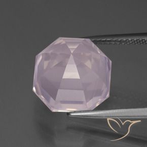 Quartz rose Rose bubblegum naturelle Octogone / coupe Émeraude, 9.30 ct, Transparent