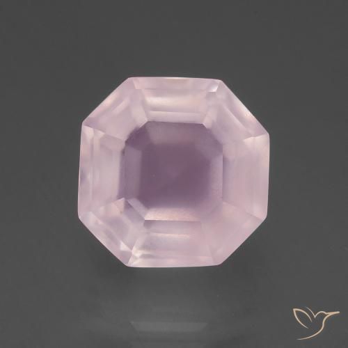 9.25ct Naturel Rose léger Quartz Rose, Taille émeraude, Transparent