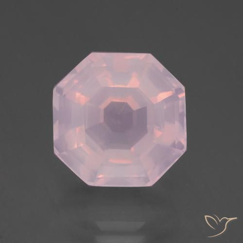 9.46ct Naturel Rose clair Quartz Rose, Taille émeraude, Transparent