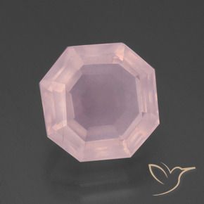 Quartz rose Rose clair naturelle Octogone / coupe Émeraude, 8.35 ct, Transparent