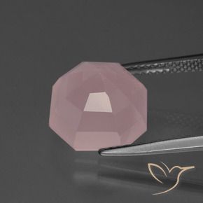 Quartz rose Rose moyen naturelle Octogone / coupe Émeraude, 6.64 ct, Transparent