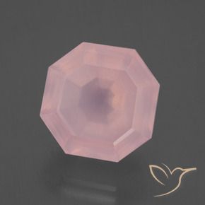 Quartz rose Rose moyen naturelle Octogone / coupe Émeraude, 12.55 ct, Transparent