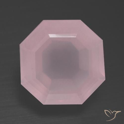 9.81ct Naturel Rose Quartz Rose, Taille émeraude, Transparent