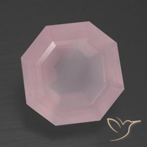 Quartz rose Rose naturelle Octogone / coupe Émeraude, 9.81 ct, Transparent