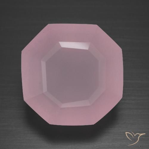 12.09ct Naturel Rose Quartz Rose, Taille émeraude, Transparent