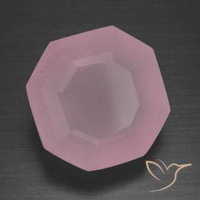 Quartz rose Rose naturelle Octogone / coupe Émeraude, 12.09 ct, Transparent
