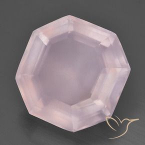 Quartz rose Rose clair naturelle Octogone / coupe Émeraude, 12.64 ct, Transparent