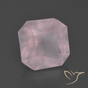 Quartz Rose Rose clair naturelle Taille émeraude, 4.94 ct, Transparent