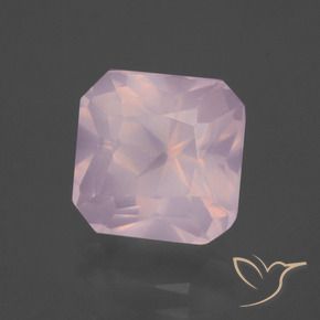 Quartz rose Rose clair naturelle Octogone / coupe Émeraude, 4.06 ct, Transparent