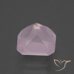 Quartz rose Rose clair naturelle Octogone / coupe Émeraude, 4.06 ct, Transparent