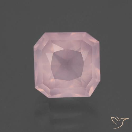 3.41ct Naturel Rose clair Quartz Rose, Taille émeraude, Transparent