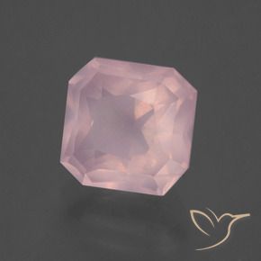 Quartz rose Rose clair naturelle Octogone / coupe Émeraude, 3.41 ct, Transparent