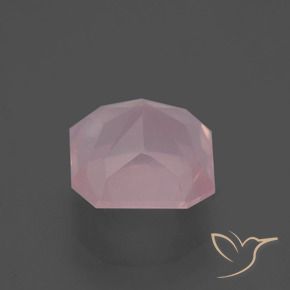 Quartz rose Rose clair naturelle Octogone / coupe Émeraude, 3.41 ct, Transparent