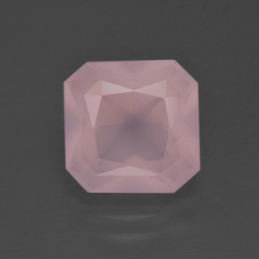 Quartz Rose Rose moyen naturelle Taille émeraude, 3.91 ct, Transparent