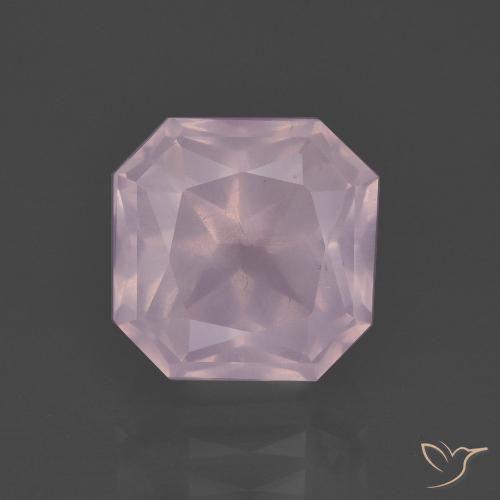 4.39ct Naturel Rose clair Quartz Rose, Taille émeraude, Transparent