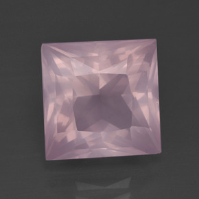 Quartz rose rose naturelle carré, 6,31 ct, transparent