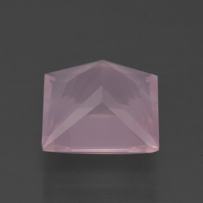 Quartz rose rose naturelle carré, 6,31 ct, transparent