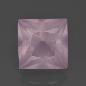 Quartz Rose Rose naturelle Carré, 6.53 ct, Transparent