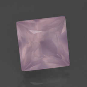 Quartz Rose Rose naturelle Carré, 6.53 ct, Transparent