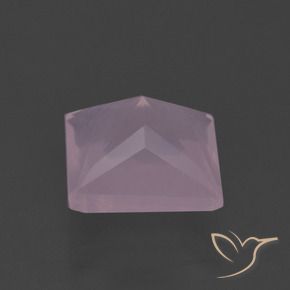 Quartz rose Rose naturelle Carré, 4.76 ct, Transparent