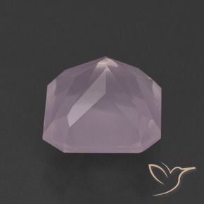 Quartz rose Rose bubblegum naturelle Octogone / coupe Émeraude, 5.68 ct, Transparent