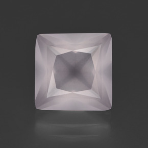 Quartz rose rose naturelle carré, 4,06 ct, transparent