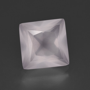 Quartz rose rose naturelle carré, 4,06 ct, transparent