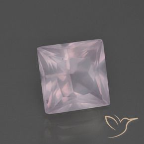Quartz rose rose naturelle carré, 4,68 ct, transparent
