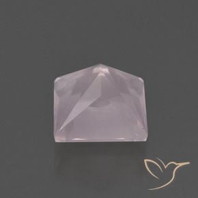 Quartz rose rose naturelle carré, 4,68 ct, transparent