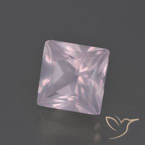 Quartz rose Rose clair naturelle Carré, 4.39 ct, Transparent