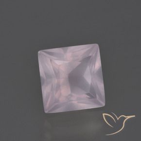 Quartz rose Rose léger naturelle Carré, 3.97 ct, Transparent