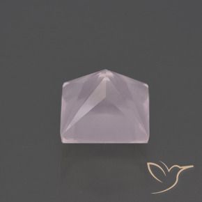 Quartz rose Rose léger naturelle Carré, 3.97 ct, Transparent
