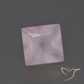 Quartz rose Rose léger naturelle Carré, 4.27 ct, Transparent