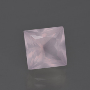 Quartz rose rose naturelle carré, 3,90 ct, transparent