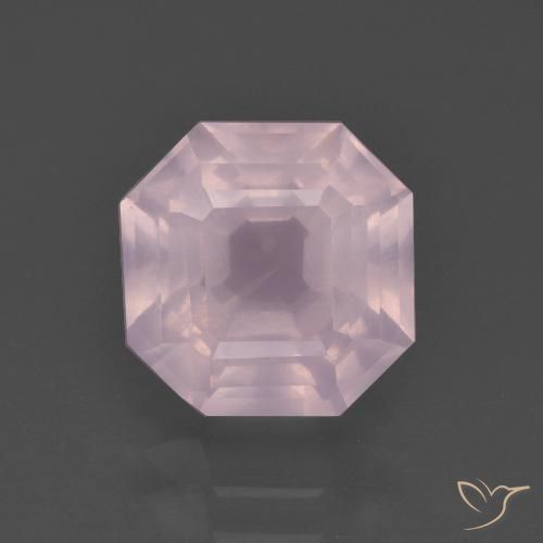 3.20ct Naturel Rose clair Quartz Rose, Taille émeraude, Transparent