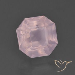 Quartz rose Rose clair naturelle Octogone / coupe Émeraude, 3.20 ct, Transparent