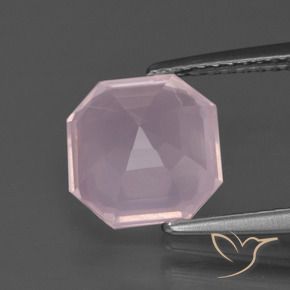 Quartz rose Rose clair naturelle Octogone / coupe Émeraude, 3.20 ct, Transparent