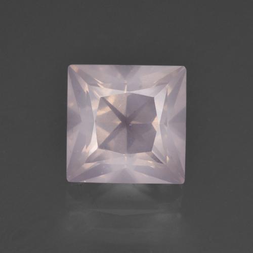 Quartz rose rose naturelle carré, 3,39 ct, transparent