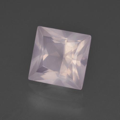Quartz rose rose naturelle carré, 3,39 ct, transparent