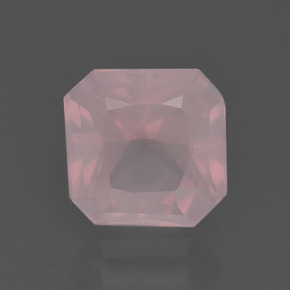 Quartz rose rose naturelle taille émeraude, 2,81 ct, transparent